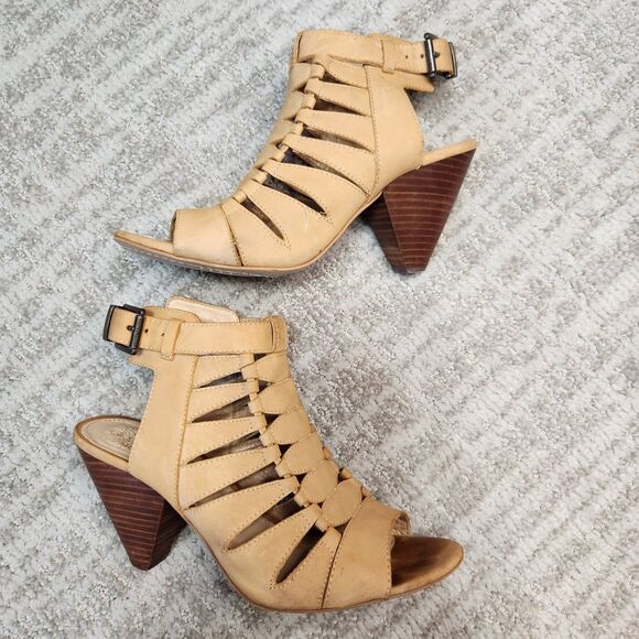 Vince Camuto Elika tan brown sandal block heels Size 8.5 ladies - Picture 6 of 9